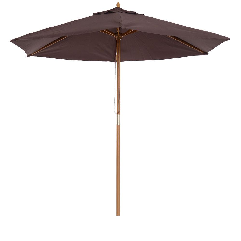 Parasol de jardín ø250x230 cm bambú, madera, poliéster color marrón