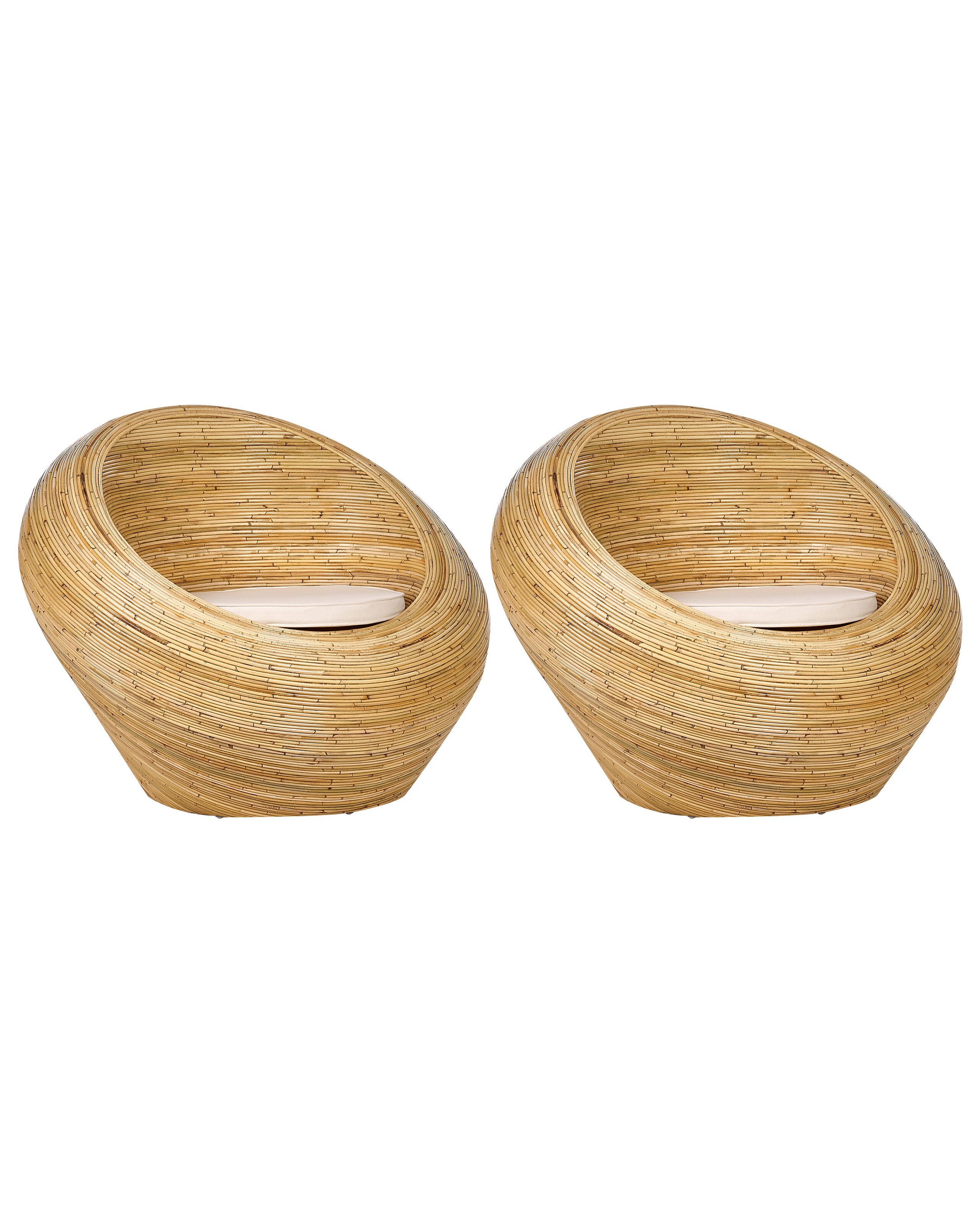Conjunto de 2 sillones de jardín maiori ratán natural