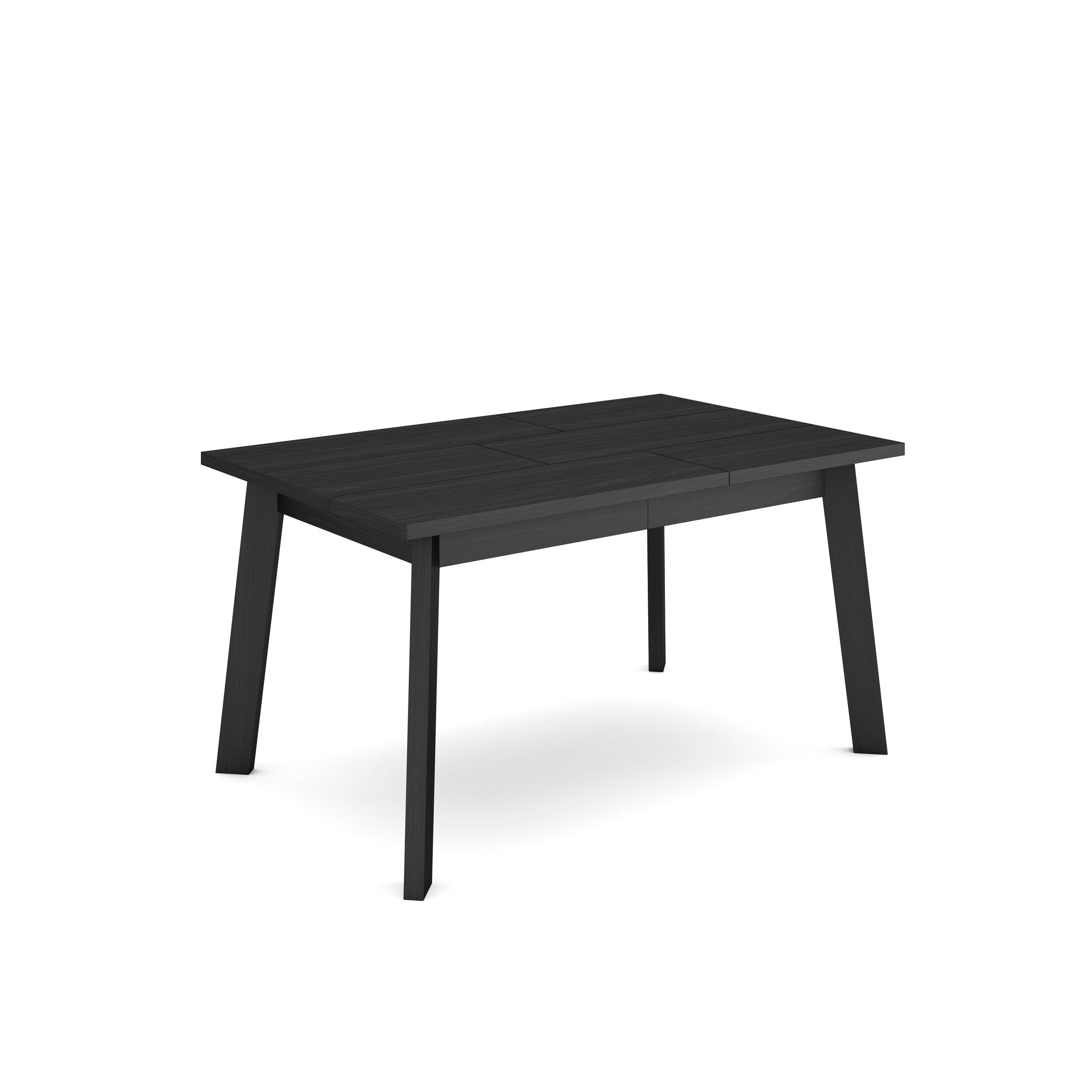 Mesa comedor, 140x90x75cm, negro, patas de madera rf2906