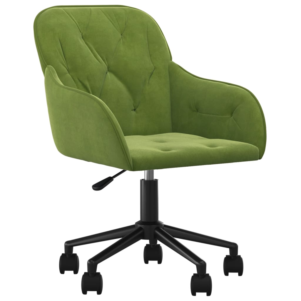 Silla giratoria de oficina/estudio terciopelo verde claro 02_0024184