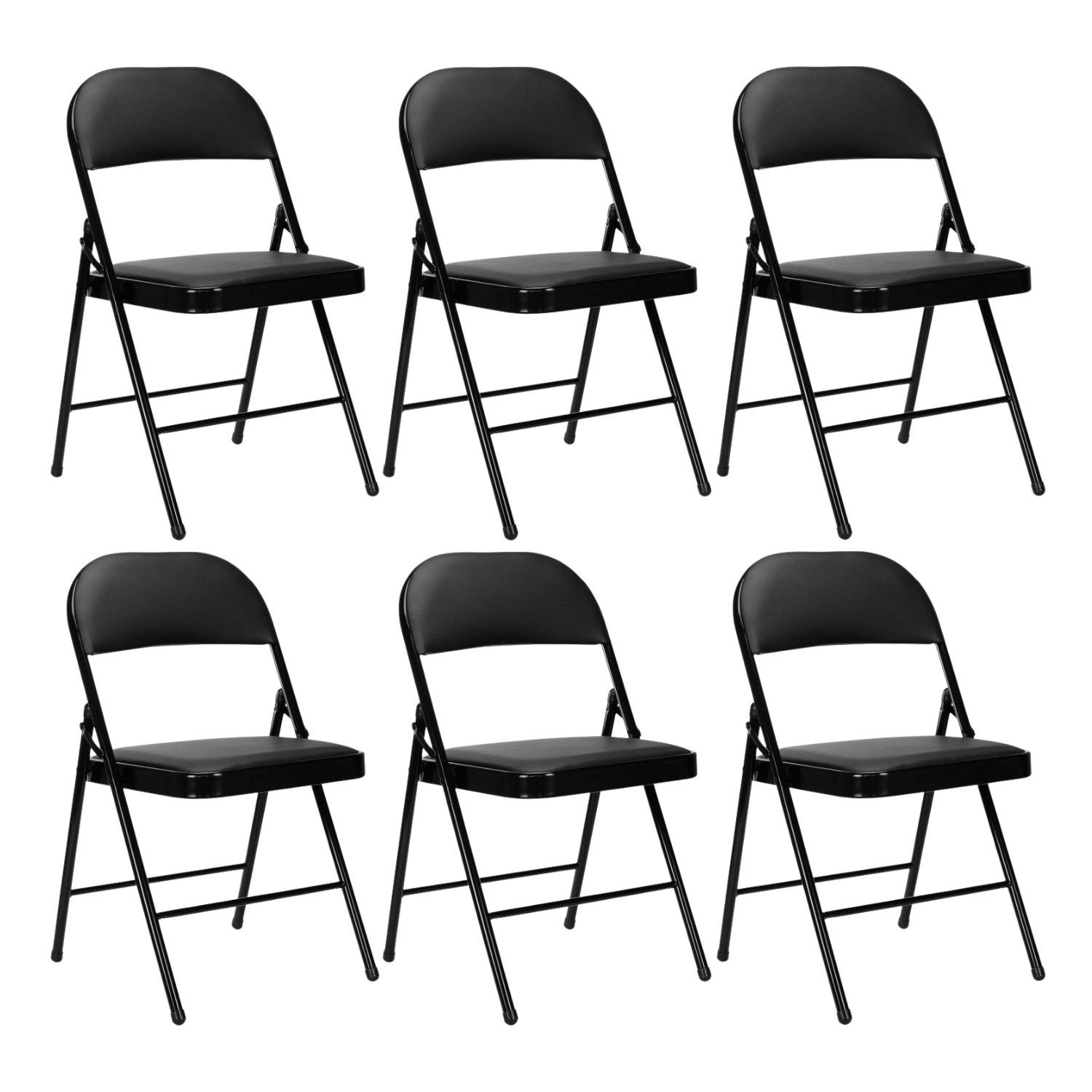 Pack 6 sillas plegables acolchadas negras Thinia Home
