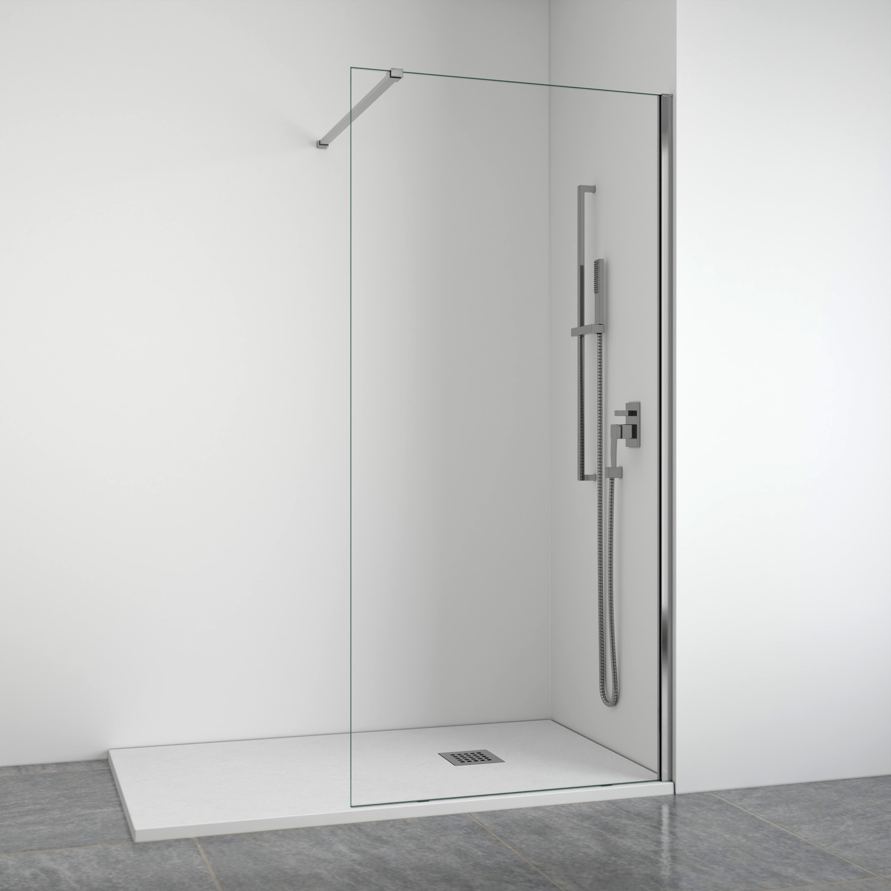 Mampara de ducha frontal fija 8 mm cromo 90-92 cm bellobath