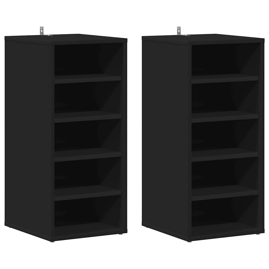 vidaXL zapateros 2 uds madera contrachapada negro 31,5x35x70cm