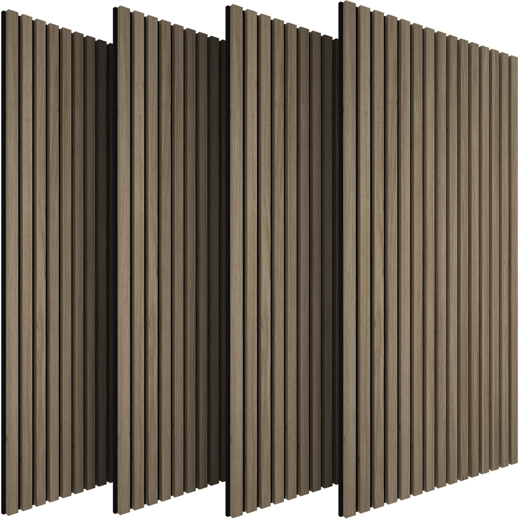 Tectake 4 paneles acústicos de madera mdf, chapa, aislantes, roble oscuro