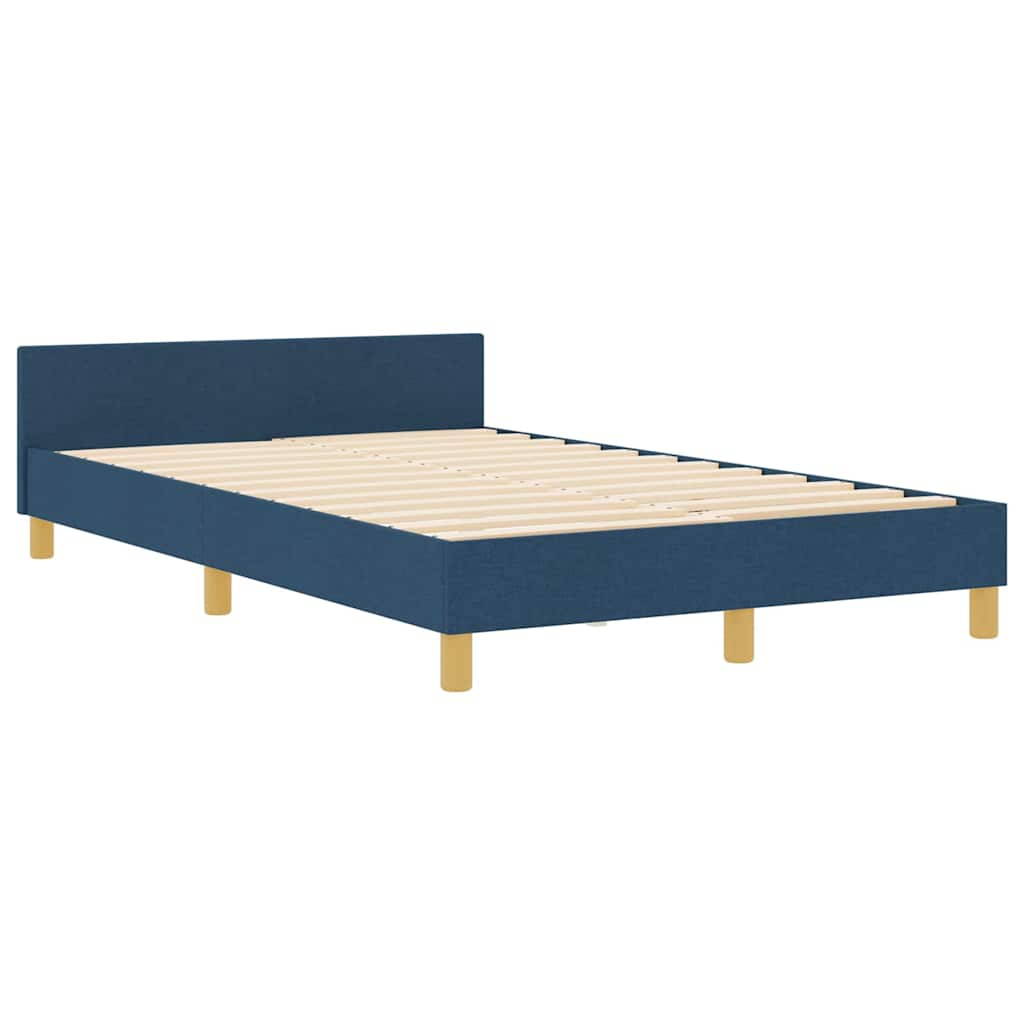 vidaXL estructura de cama con cabecera azul 120 x 190 cm tela
