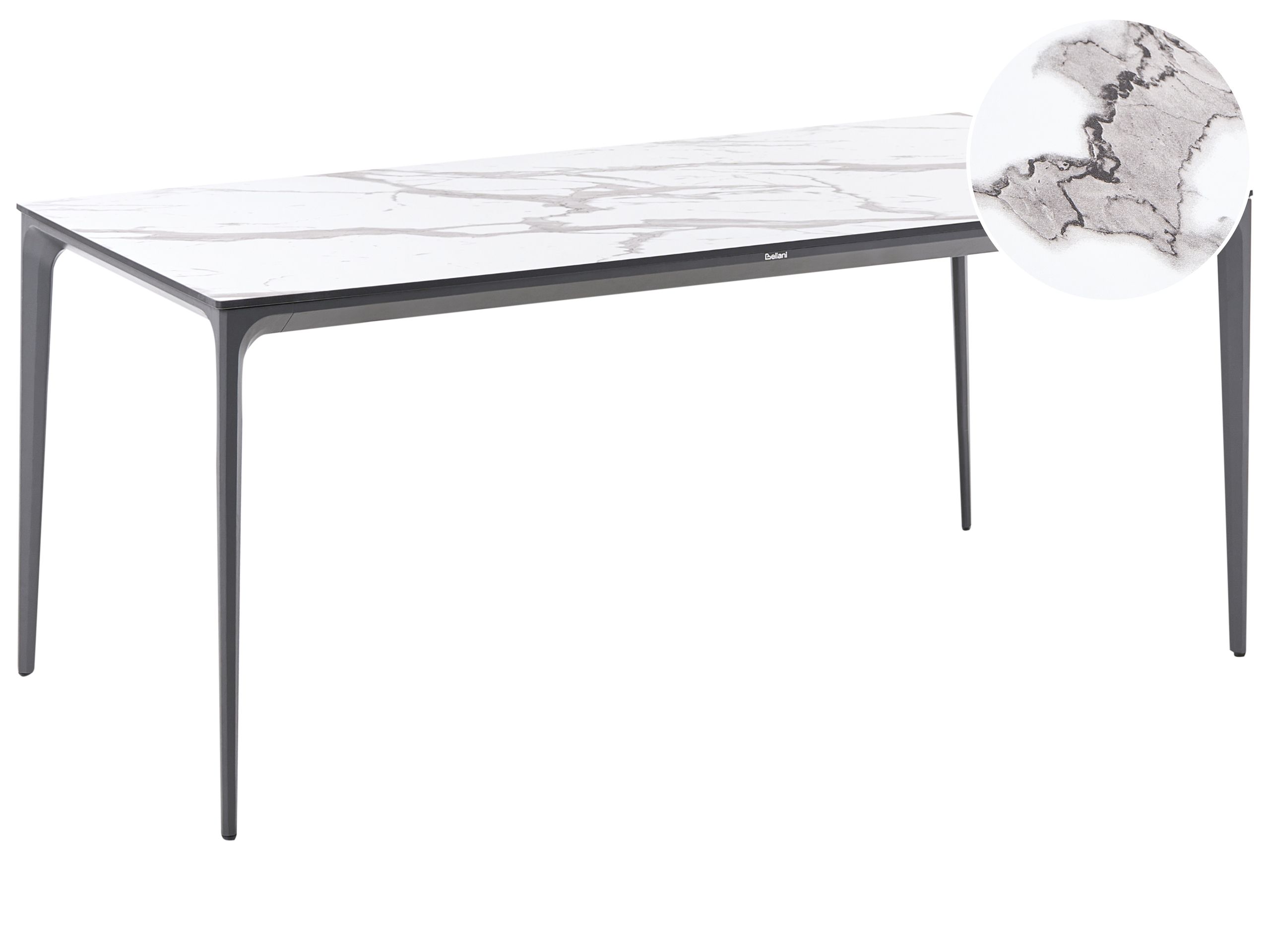 Mesa de jardín sovareto 180 cm 90 cm efecto mármol mármol blanco
