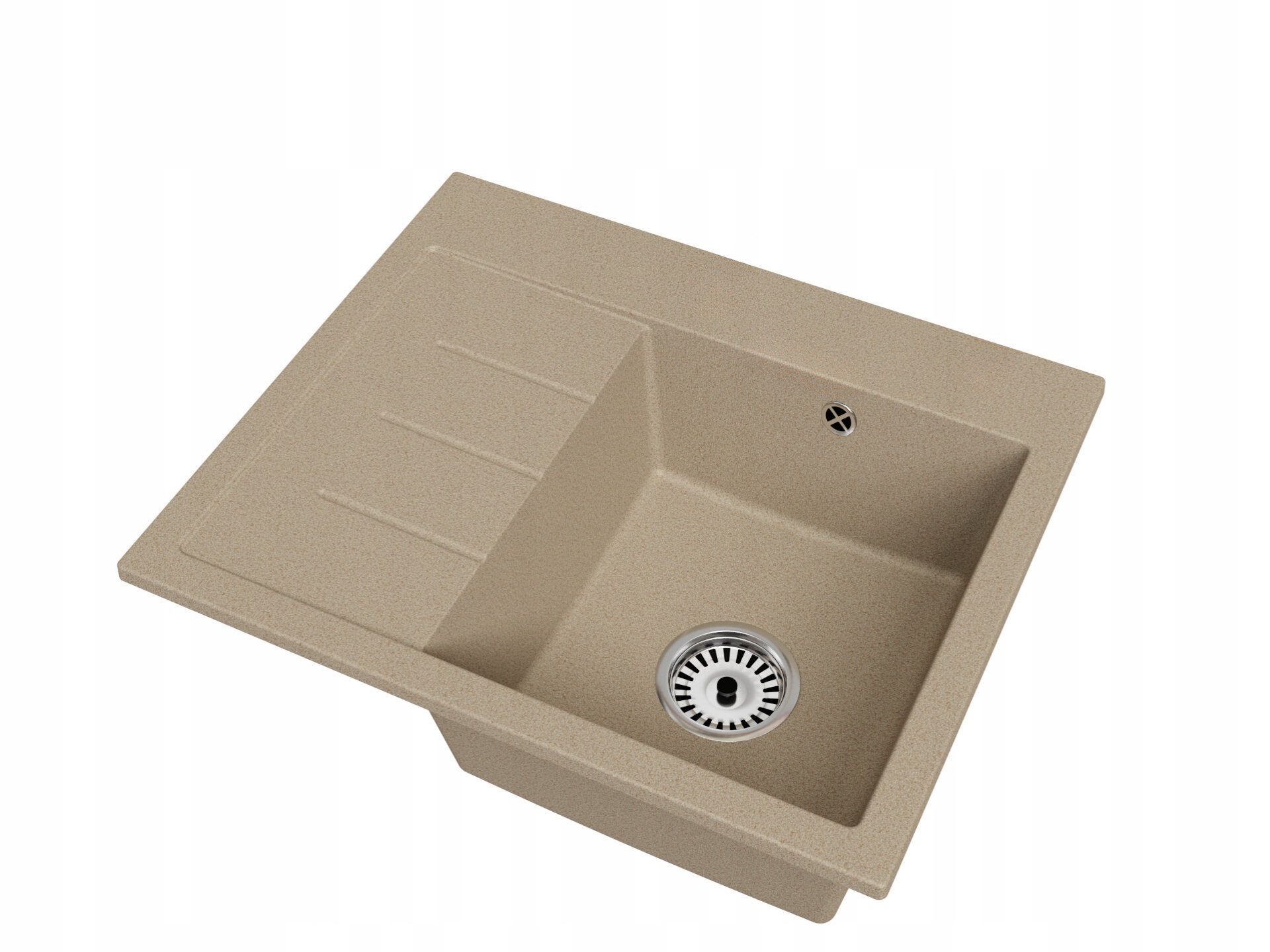 Fregadero cocina gris 47,5x58,2cm, fregadero granito 1,5 senos + sifón