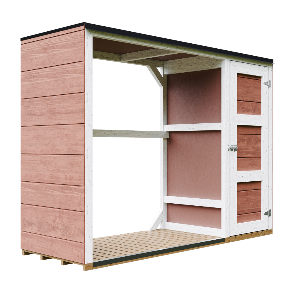 Caseta de jardín Timbela m981-redwood red, 1,09 m², 217×159 cm