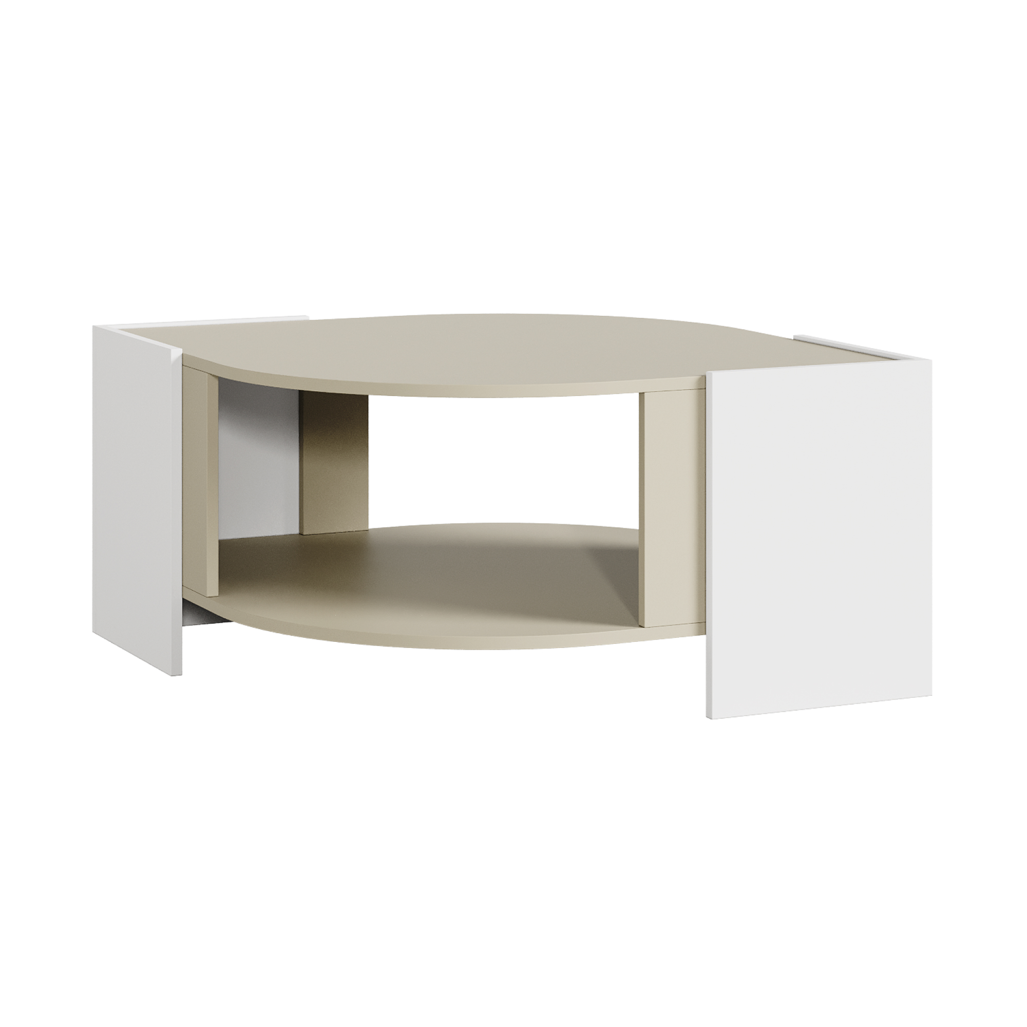 Mesa de centro klipsari 75x75x40 cm - color de arena [en.casa]