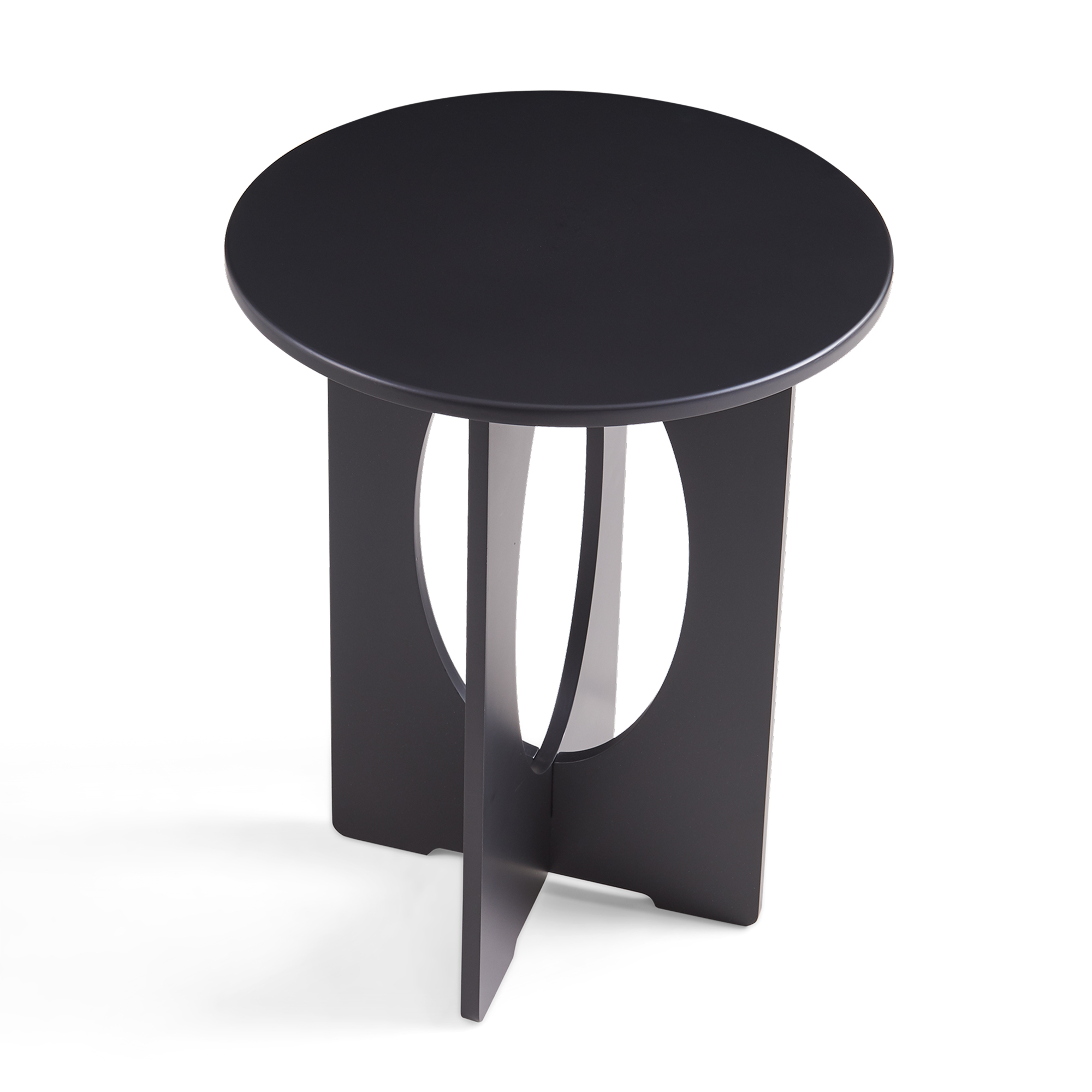 Mesa auxiliar podeldsvin 49xø40 cm redondo negro [en.casa]