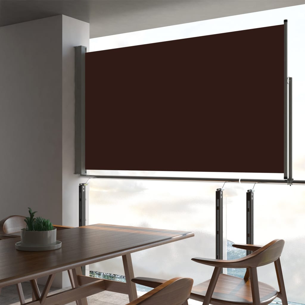 Toldo lateral retráctil para patio marrón 140x300 cm ety5462234