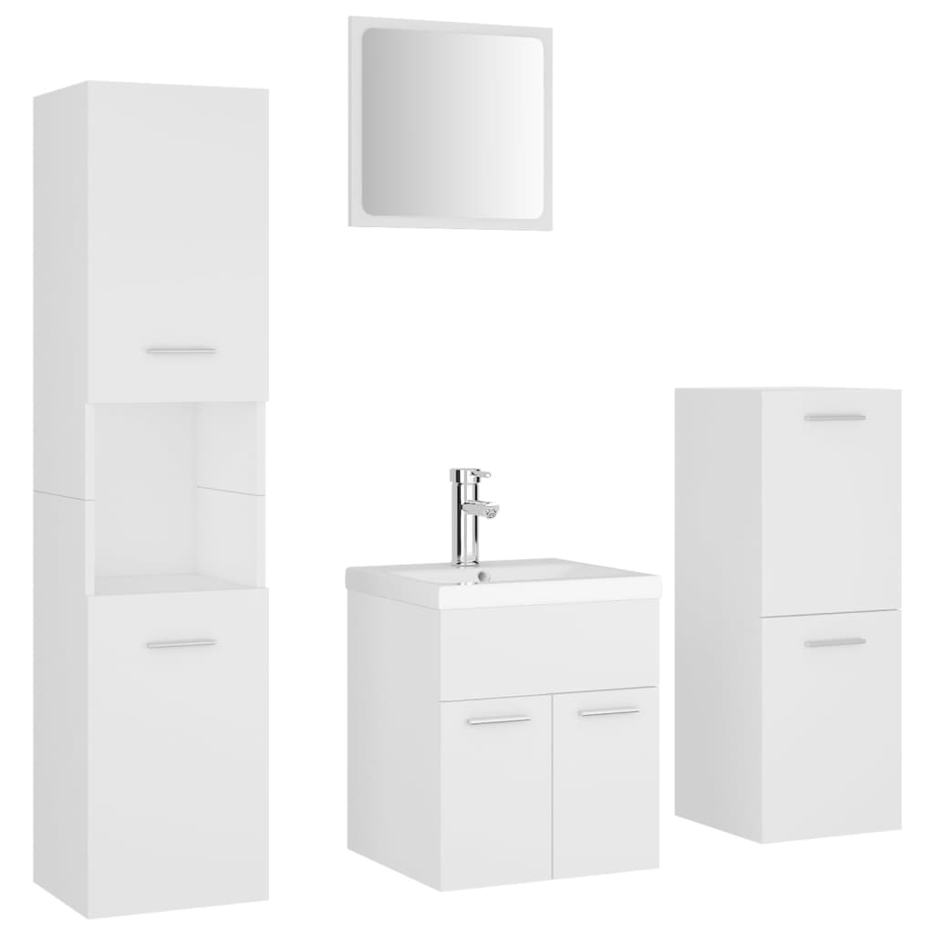 vidaXL juego de muebles de baño madera de ingeniería blanco