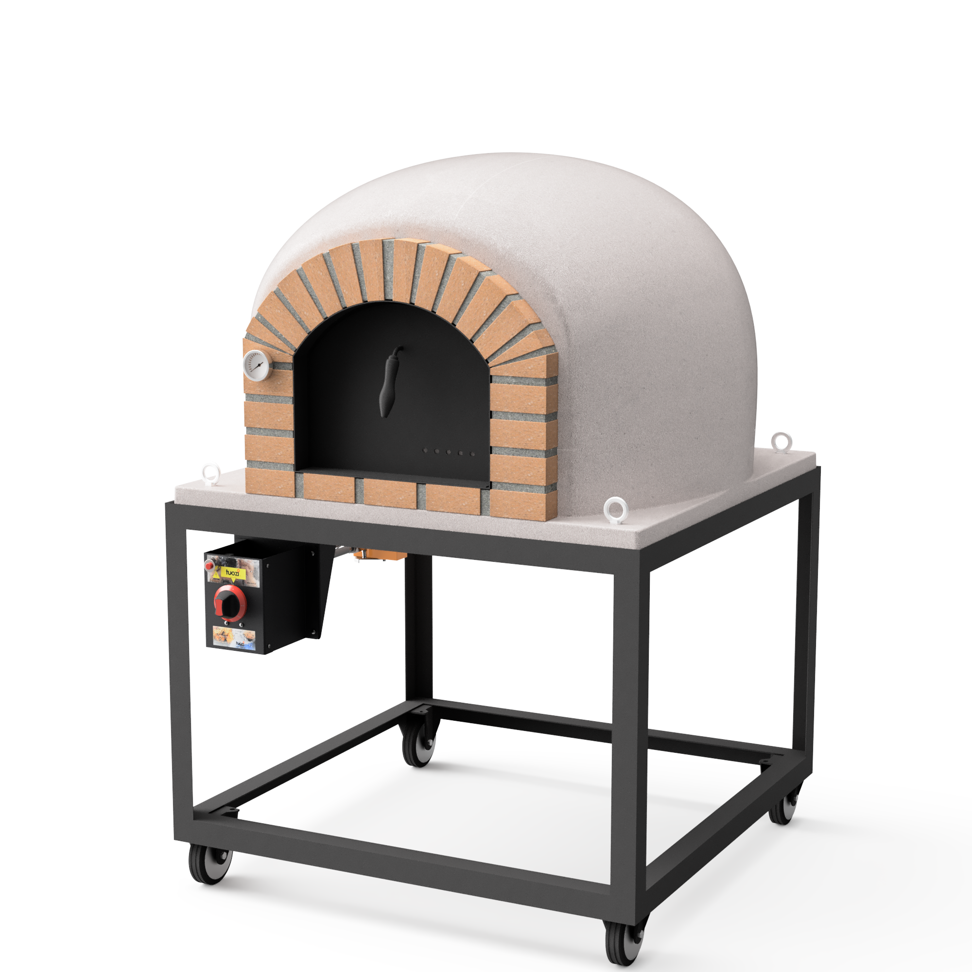 Horno de leña exterior de obra modelo stromboli blanco - 120x120x165cm