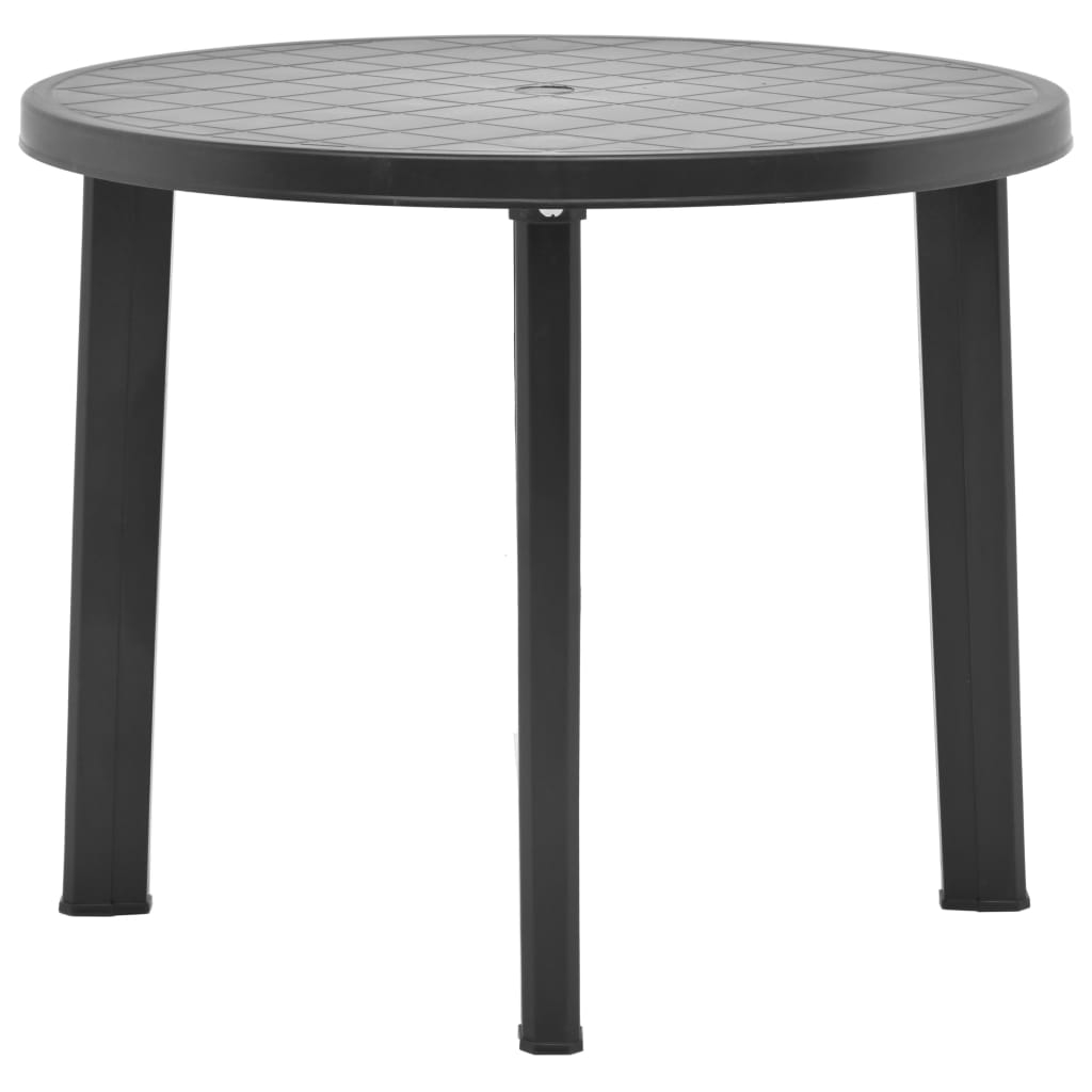 vidaXL mesa de jardín de plástico gris antracita 89 cm