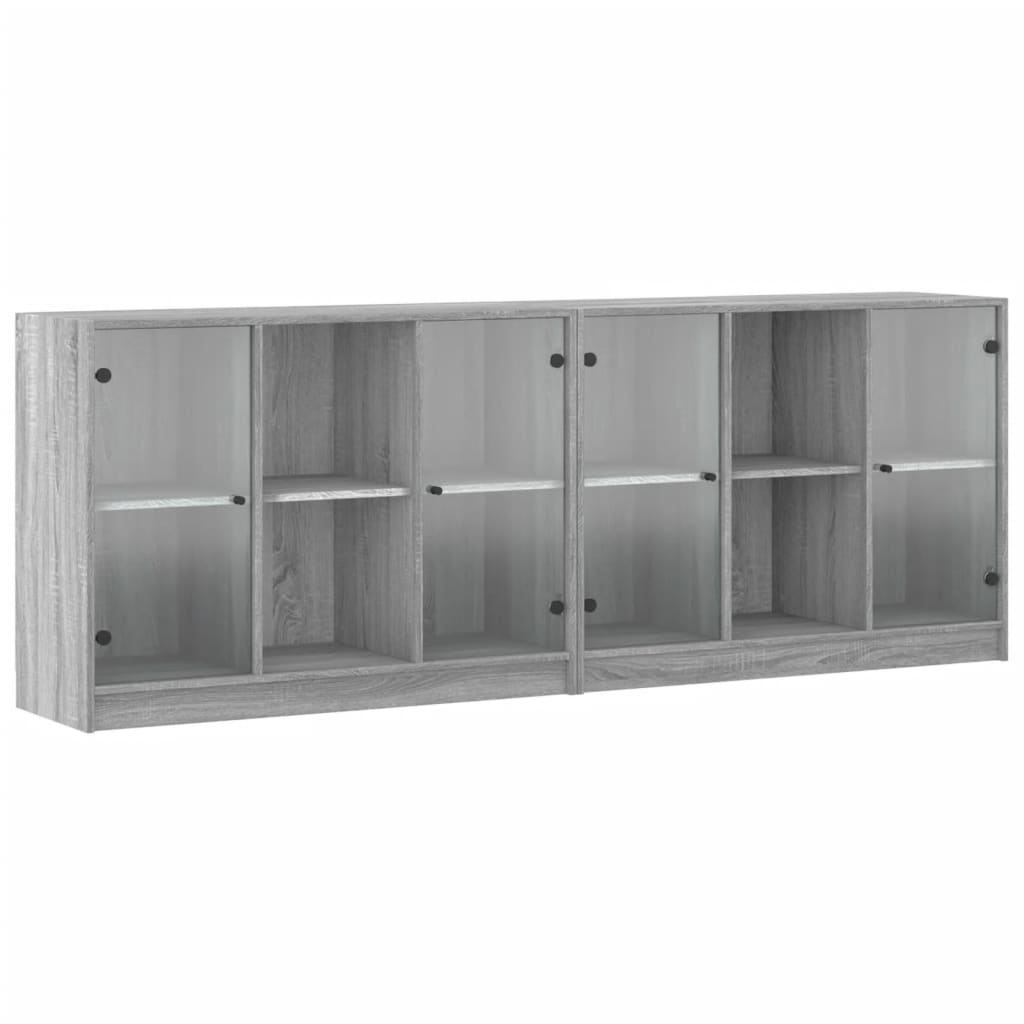 vidaXL estantería con puertas madera gris sonoma 204x37x75 cm