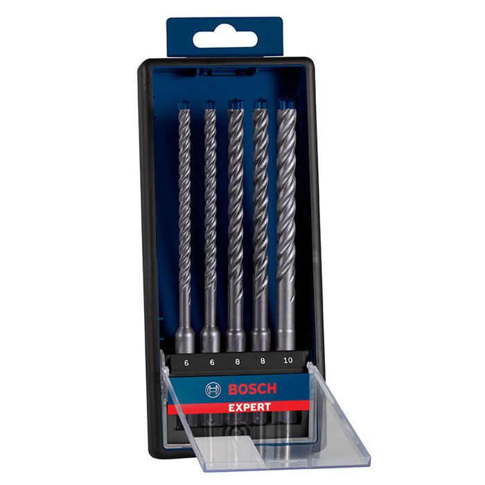 Coffret de 5 brocas para hormigón 4 cortantes sds-plus 7x expert Bosch 6/6/