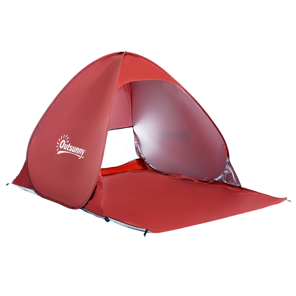 Tienda de campaña 200x150x119 cm acero y poliéster color rojo Outsunny