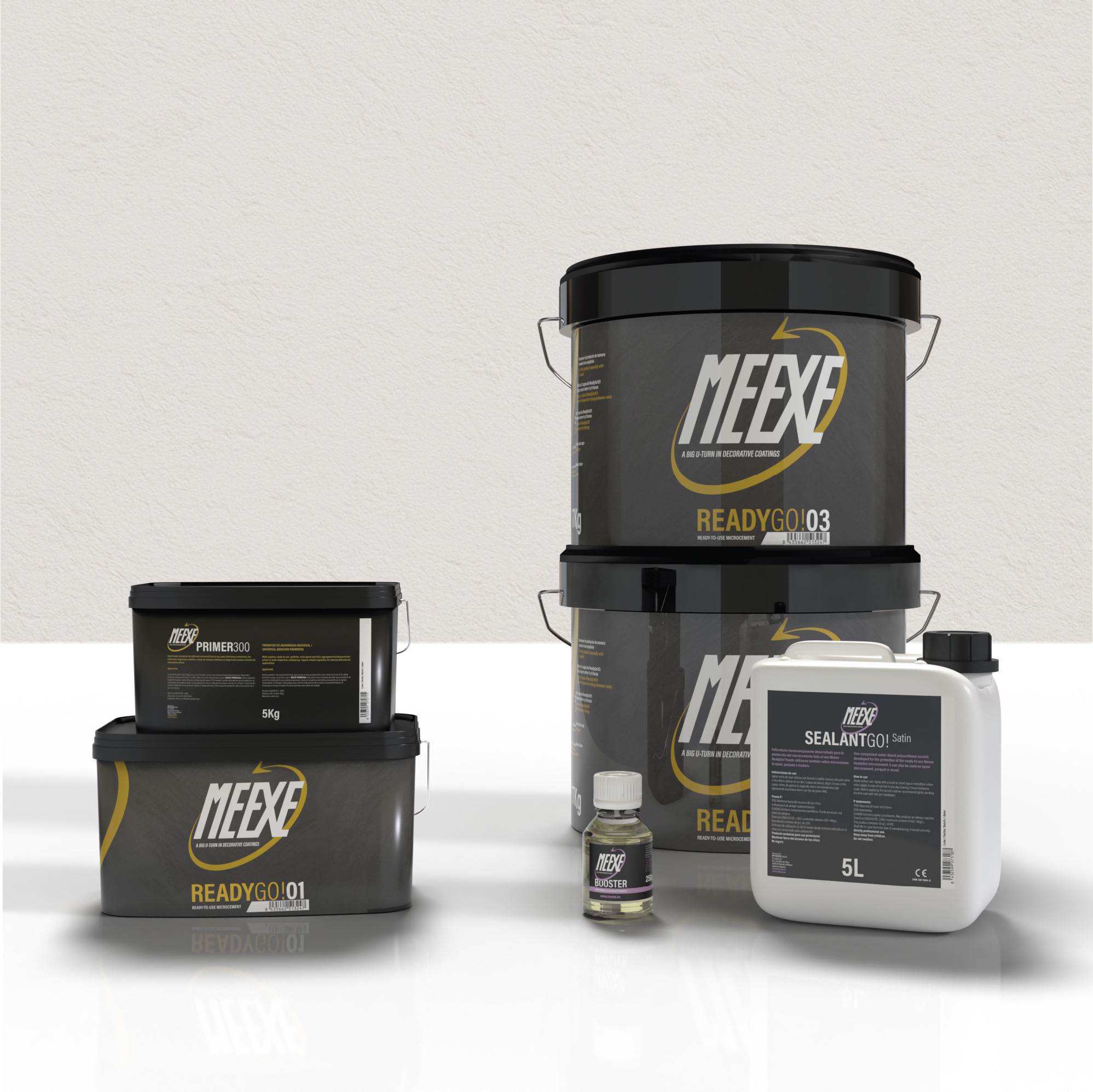 Kit microcemento 20m2 Meexe Ready Go! Blanco Roto Satinado