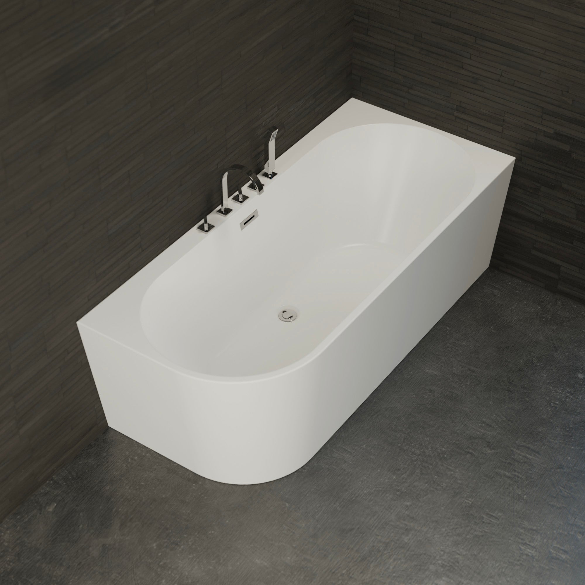 Bañera exenta capri 170 droite blanche + robinetterie chromée 170 x76 x
