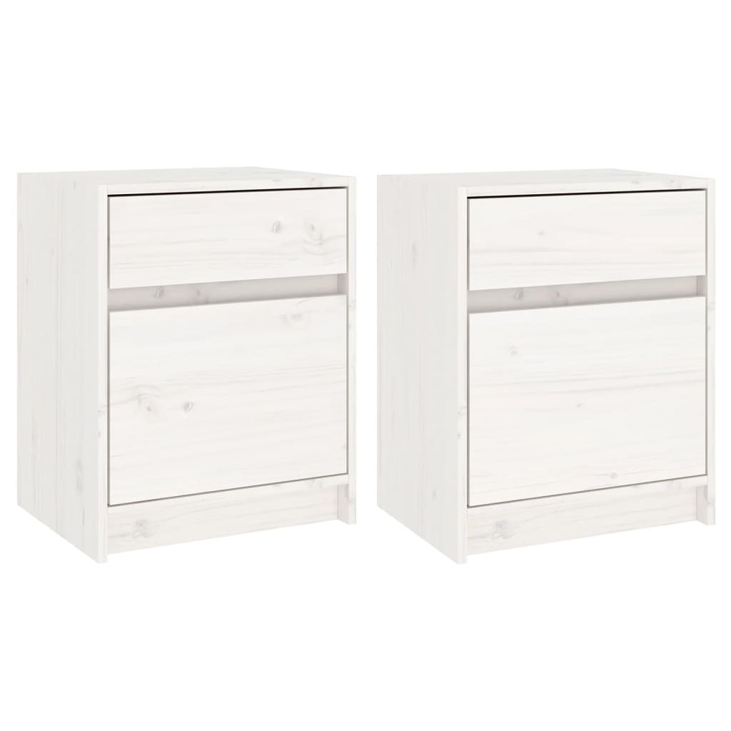 Casa lúmina - set de 2 mesita de noche blanco madeira 40 x 31 x 50 cm