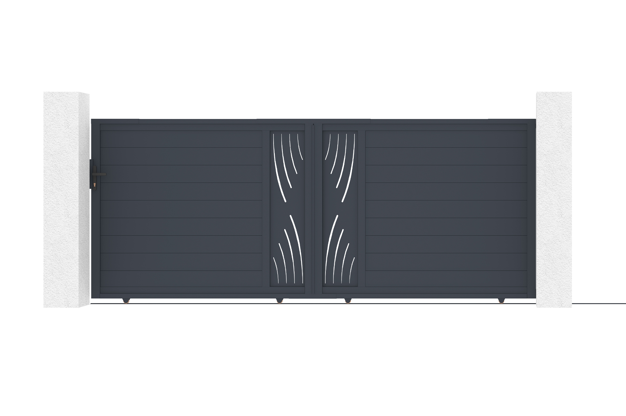 Puerta corredera veleta 400x160 cm + puerta + 4 postes elda + ranger c300