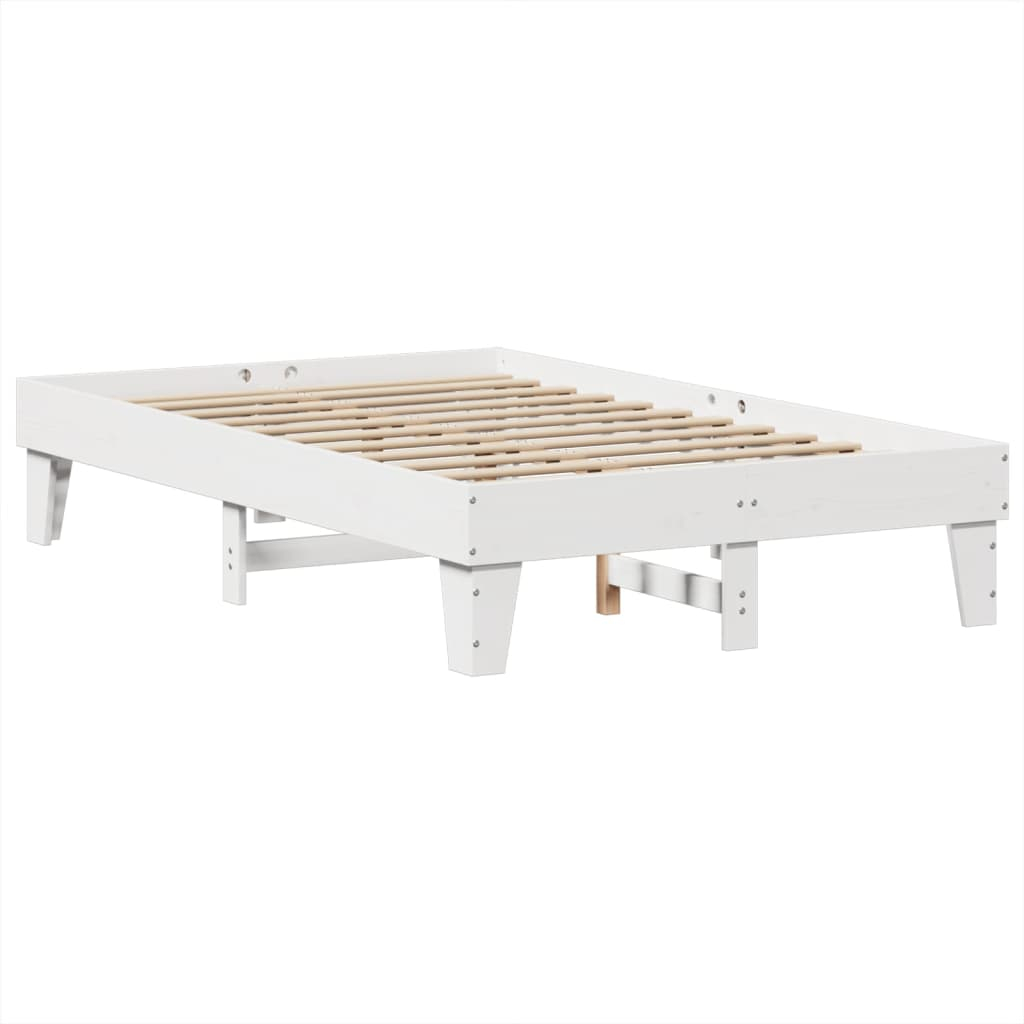 vidaXL estructura de cama sin colchón madera de pino blanco 135x190 cm
