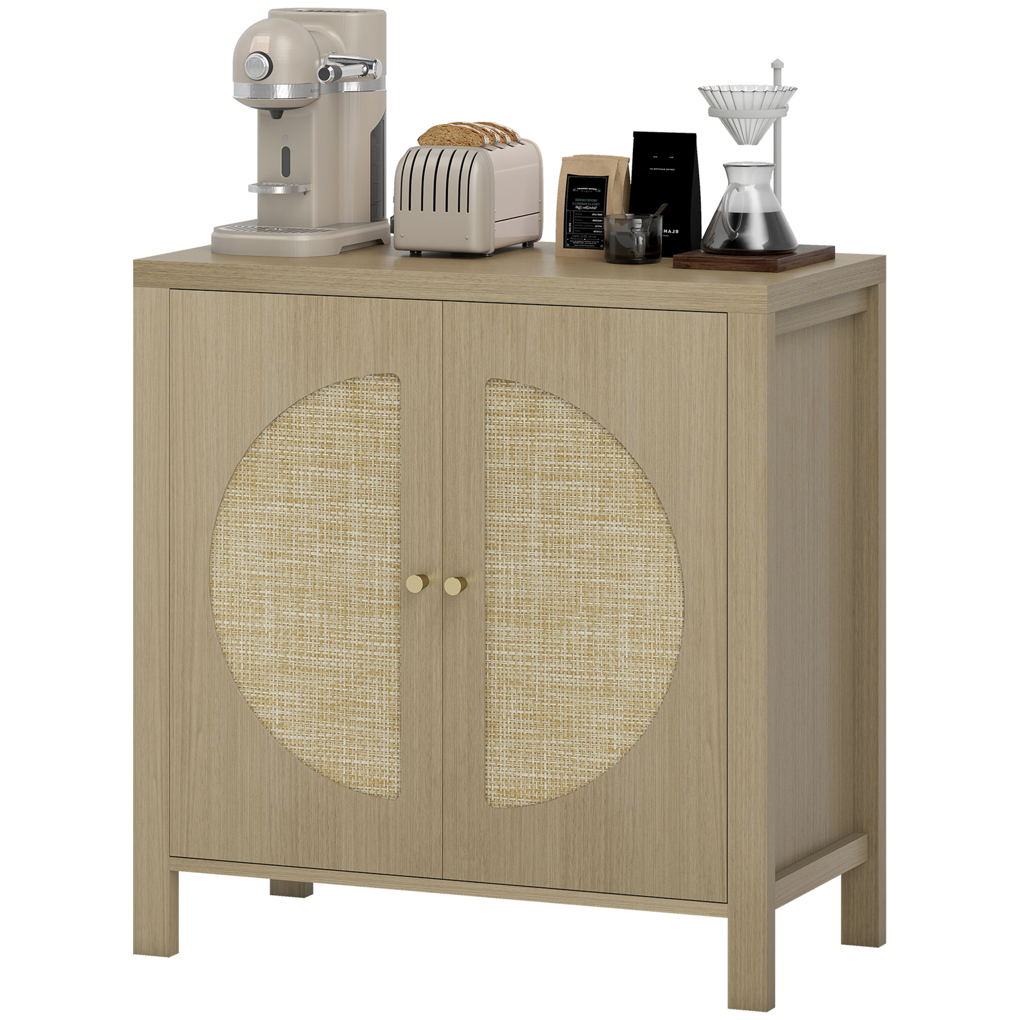 Aparador tablero de partículas madera natural 75x38x77 cm