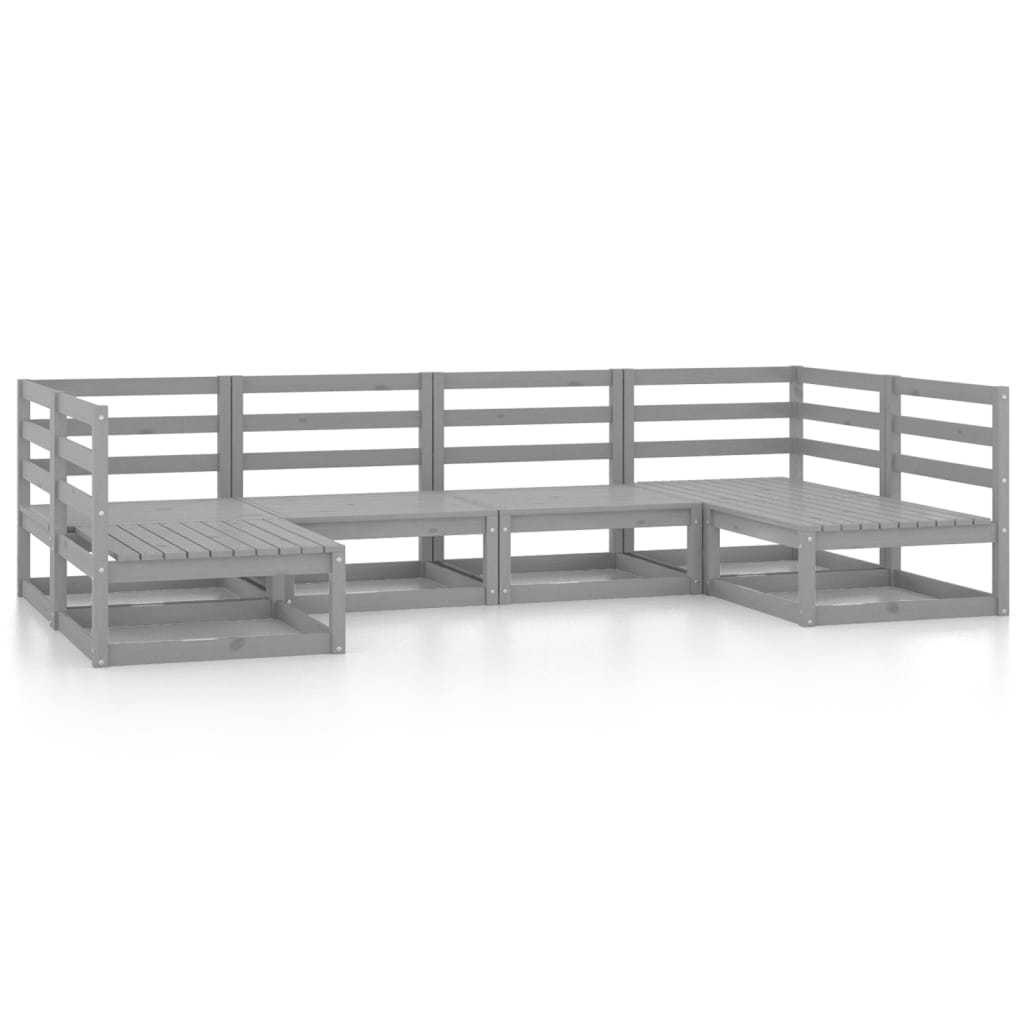 vidaXL juego de muebles de jardín 6 piezas madera maciza de pino
