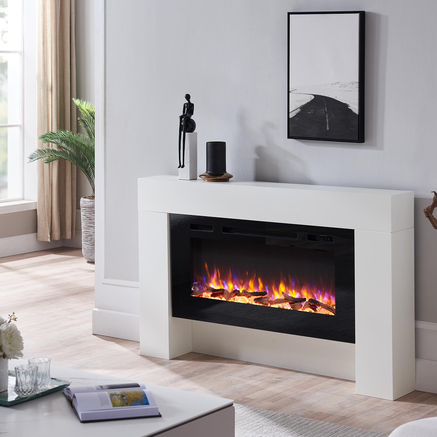 Chimenea eléctrica BALDERIA Zeus - chimenea de pie - blanco