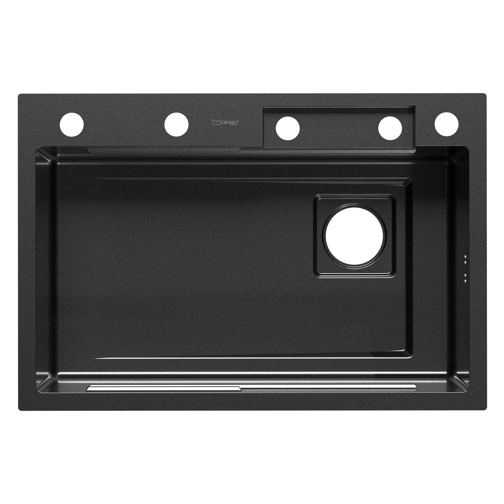 Fregadero de cocina 68x46cm de acero inoxidable antracita