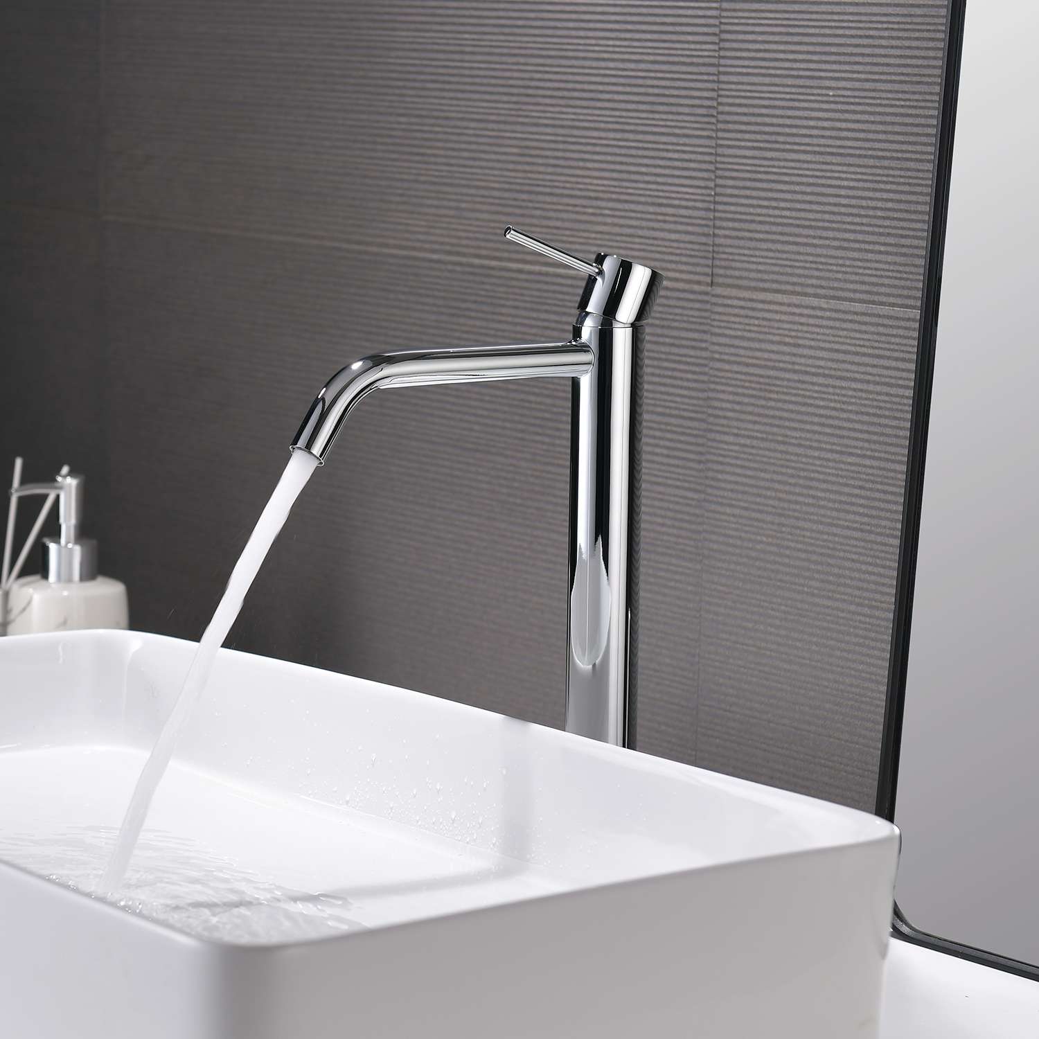 Grifo monomando lavabo alto sky bath cromo inox s304 serie promise