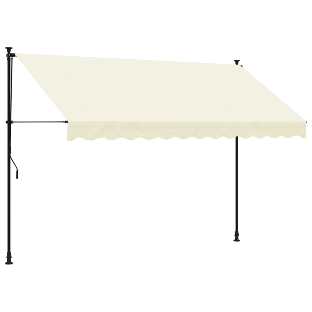 Toldo retráctil de tela y acero crema 300x150 cm