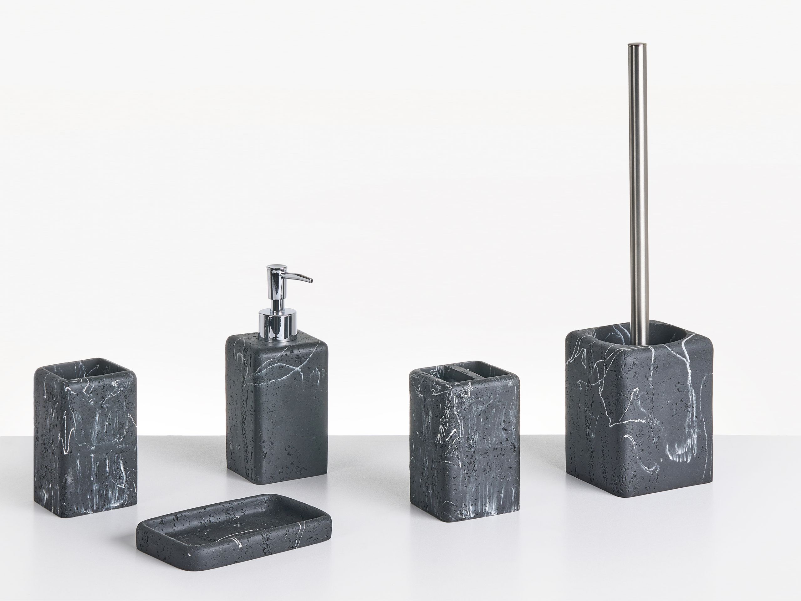 Conjunto de 5 accesorios de baño vilcanota mármol negro