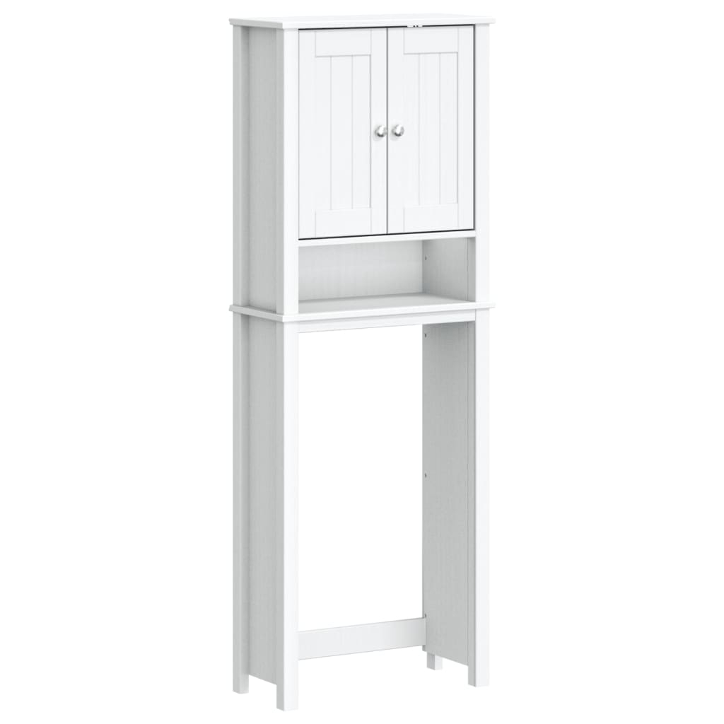 vidaXL mueble para inodoro berg madera maciza blanco 60x27x164,5 cm