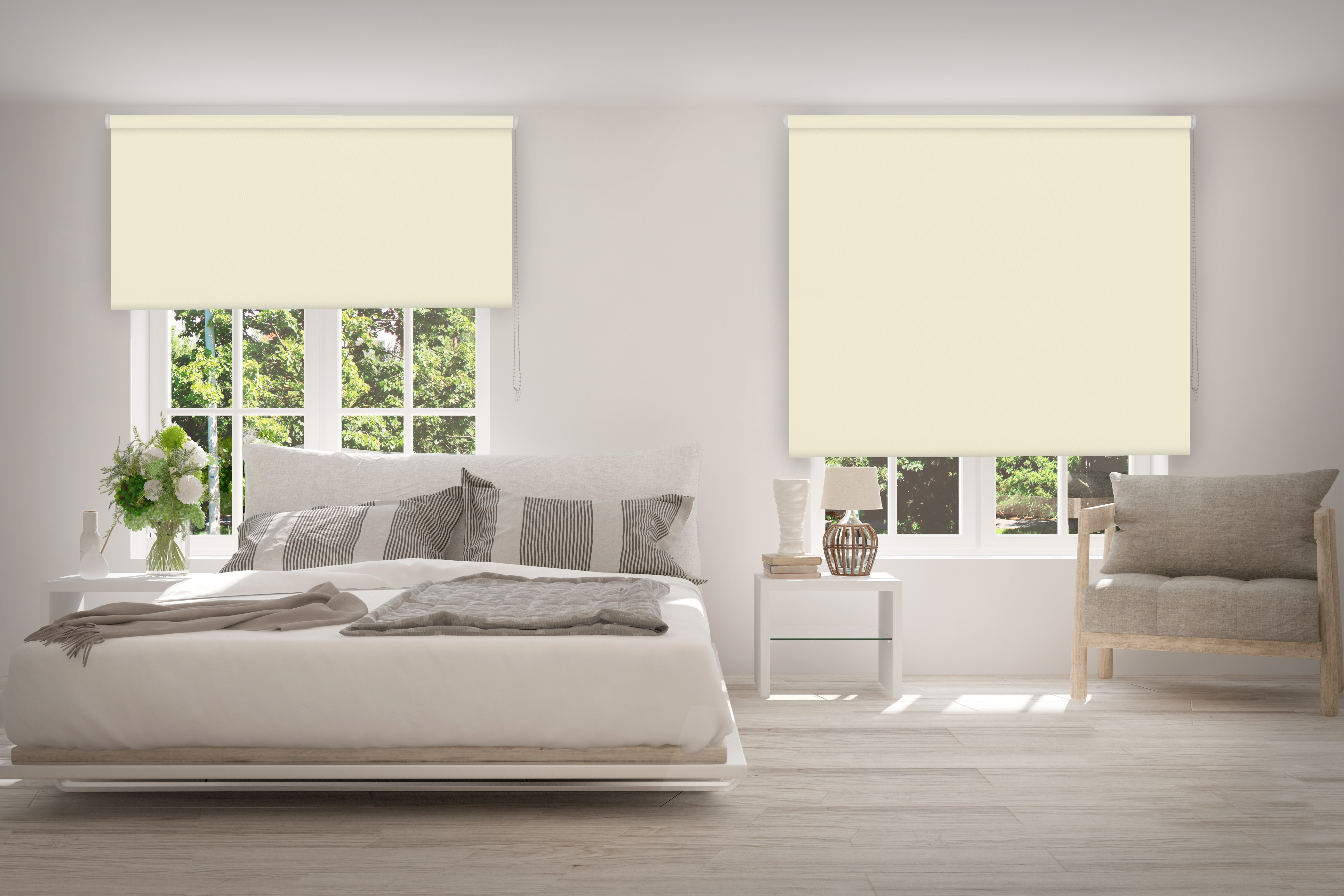 Estor enrollable opaco térmico marfil 105 x 250cm