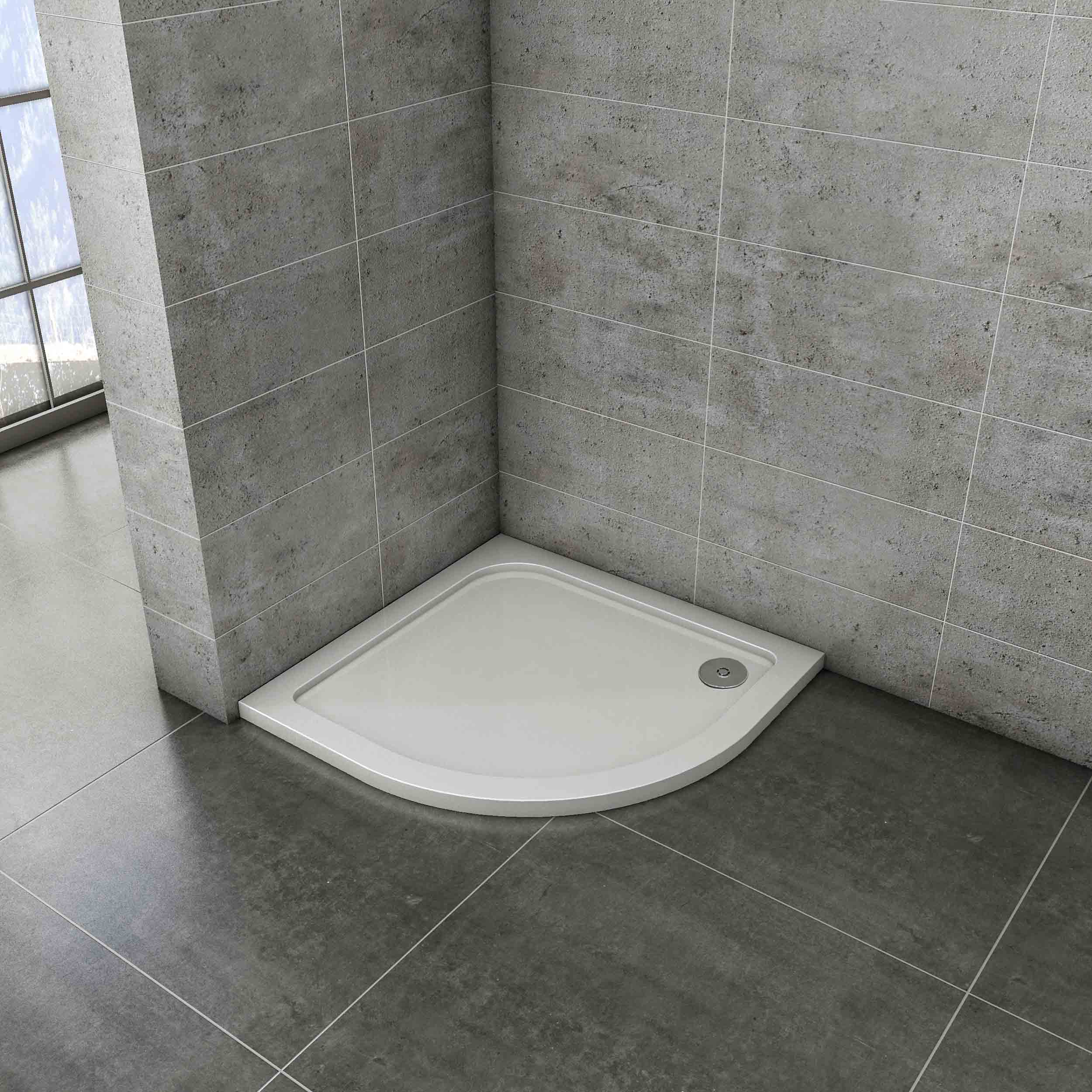 Aica plato de ducha cuadrante 80x80x3cm blanco+accesorios de desagüe