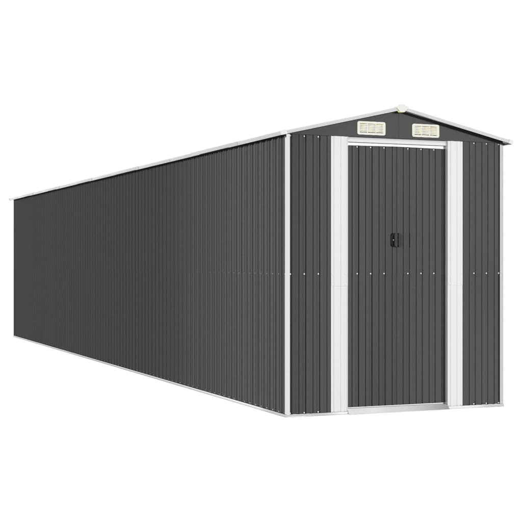 vidaXL cobertizo de jardín acero galvanizado antracita 192x1021x223 cm