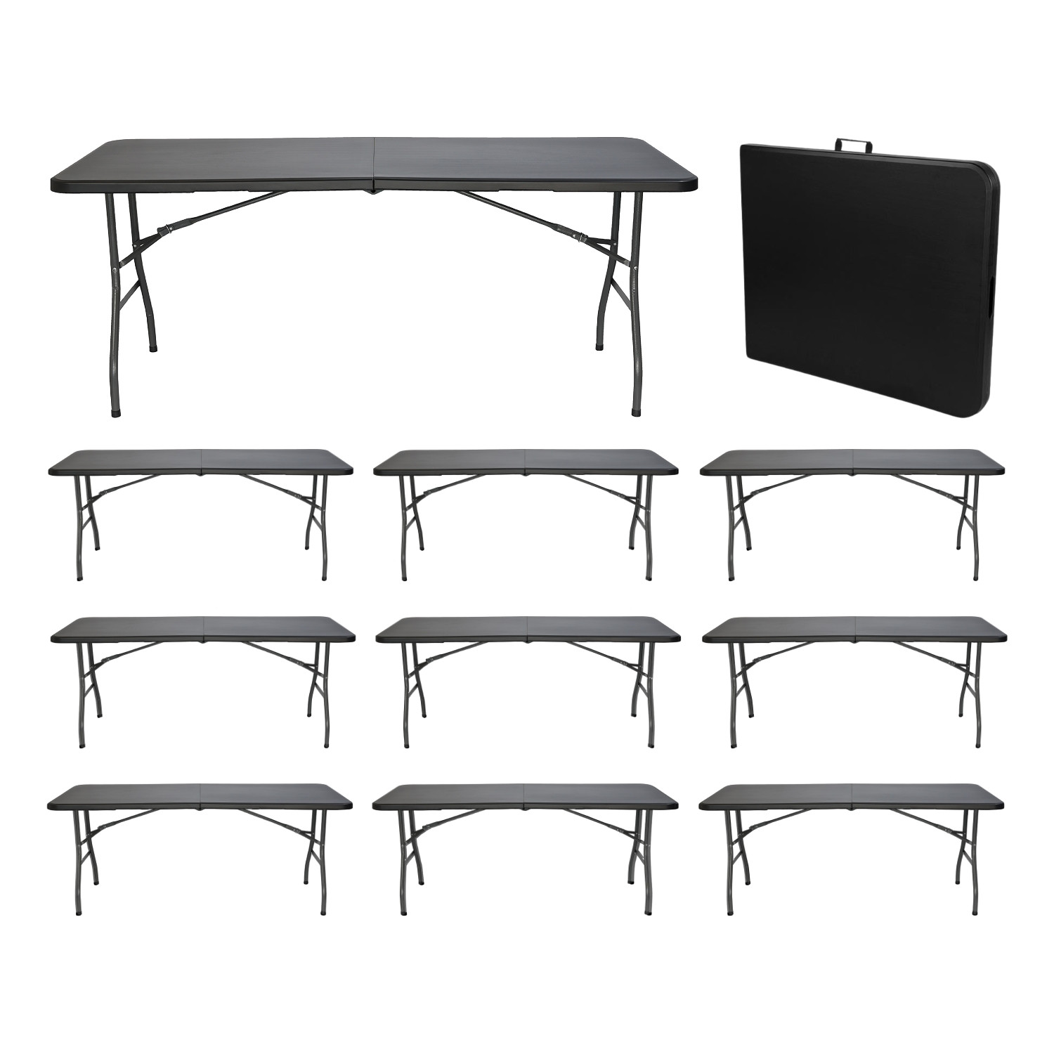 Megapack 10 mesas plegables rectangulares catering 180x74cm Thinia Home