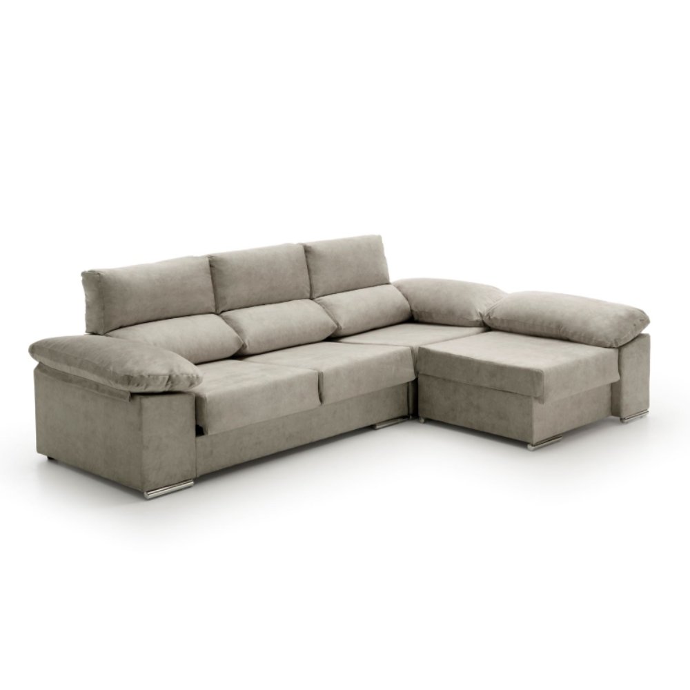 Sofa chaise longue reversible anna gris