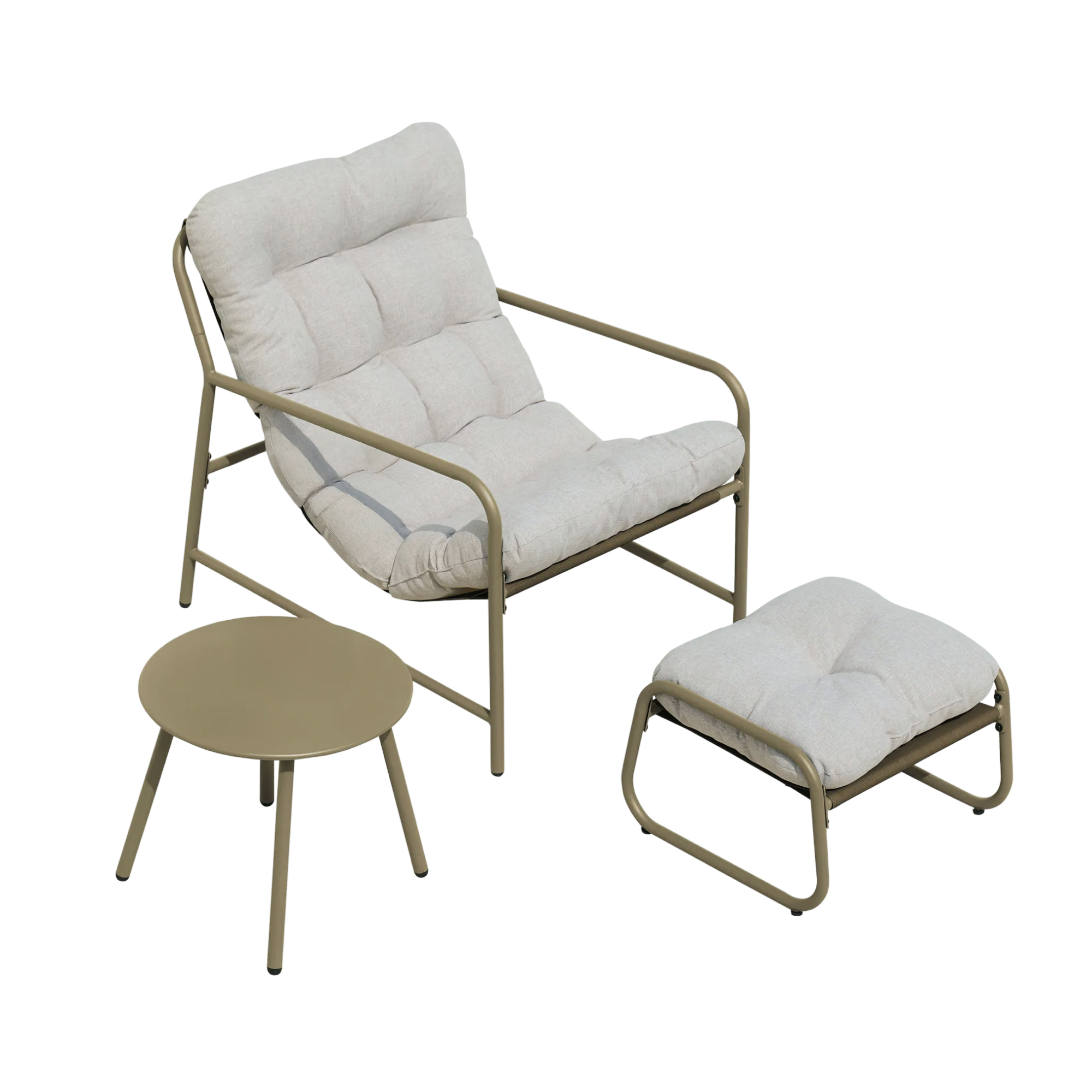 Juego de muebles de jardín trerdfjoa 3 piezas - beige/gris [en.casa]