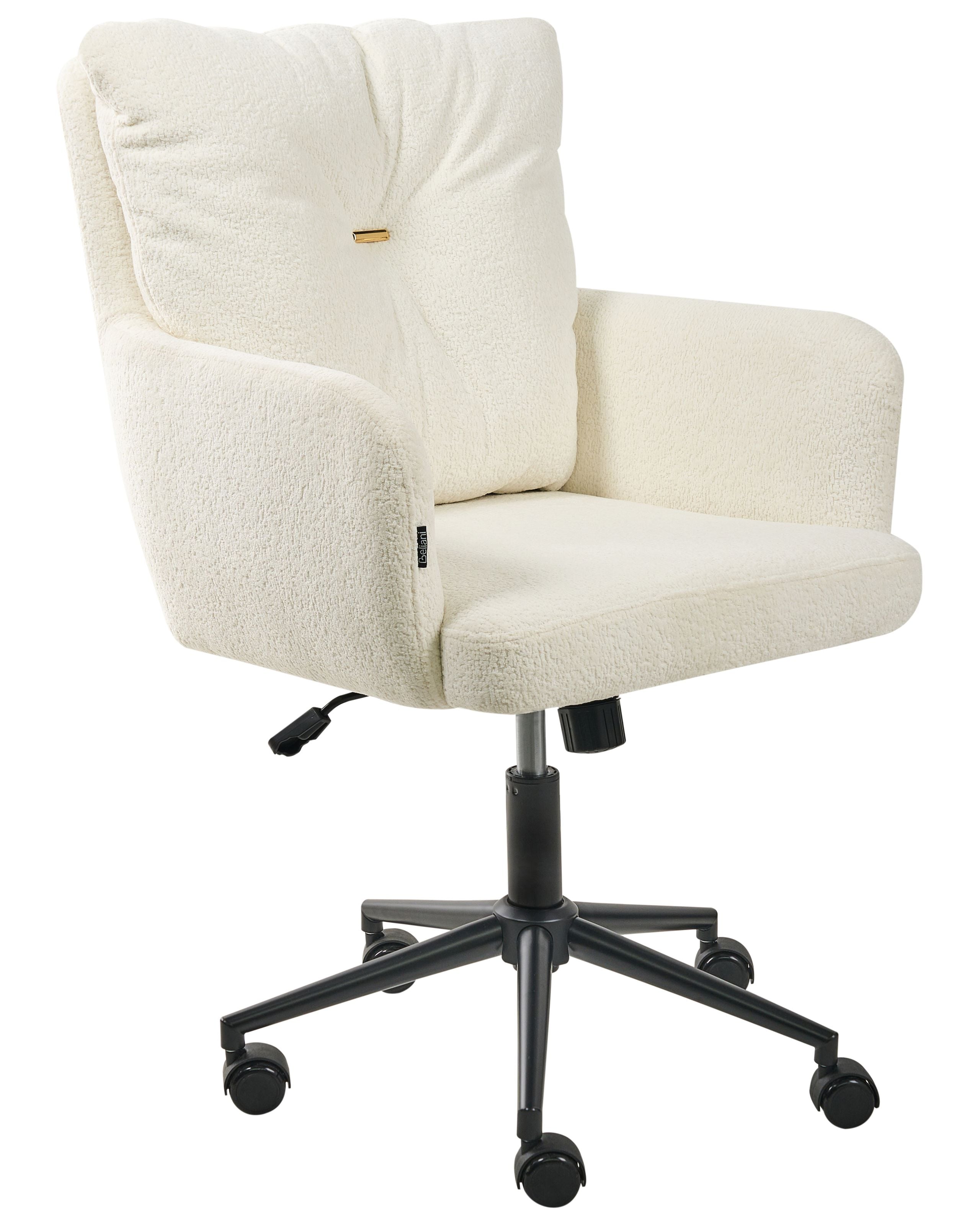 Silla de escritorio alpine bouclé blanco crema