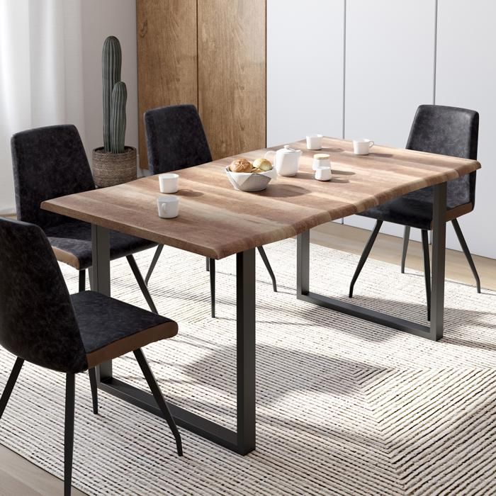 Mesa de comedor industrial de 6 plazas - 160 cm