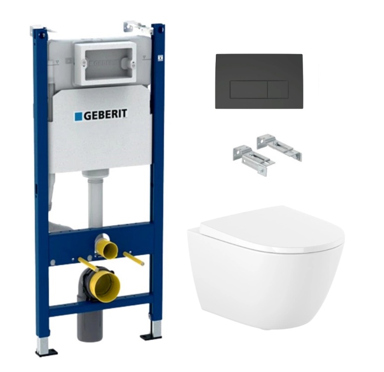 Pack geberit duofix + wc roca ona 53 + delta 50 negro