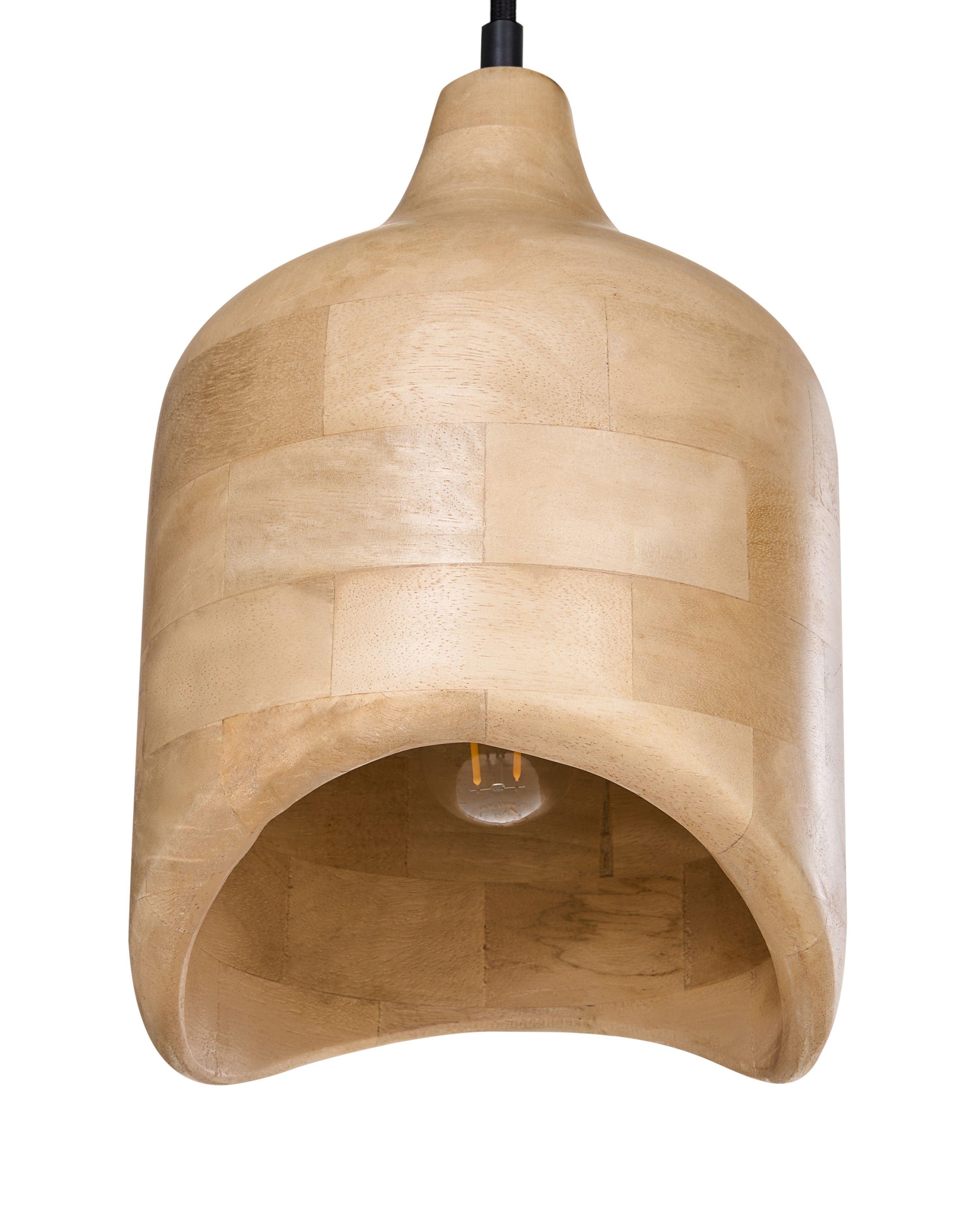 Lámpara colgante pandu madera de mango marrón claro