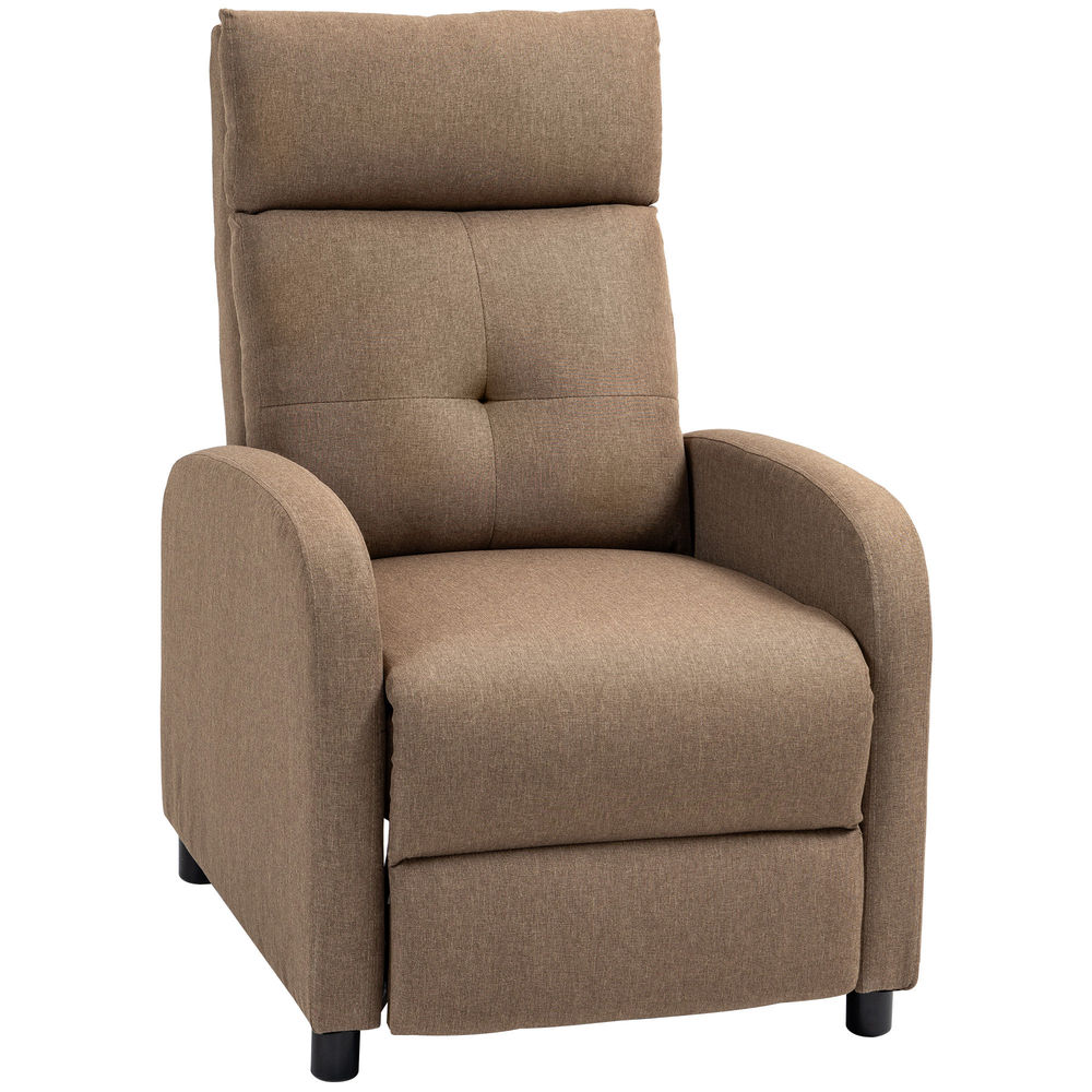 Sillón relax reclinable 67x87x98 cm poliéster, espuma color marrón Homcom