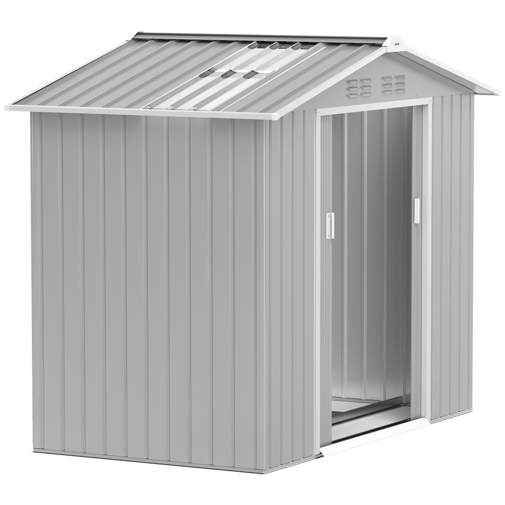 Caseta de jardín 213x130x185 cm acero galvanizado color gris Outsunny