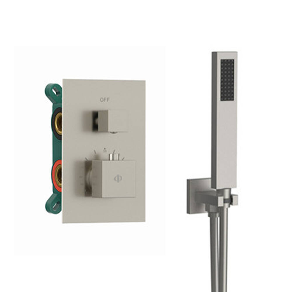 Conjunto empotrar 2/3 fun. Termostatico orion nickel - gme