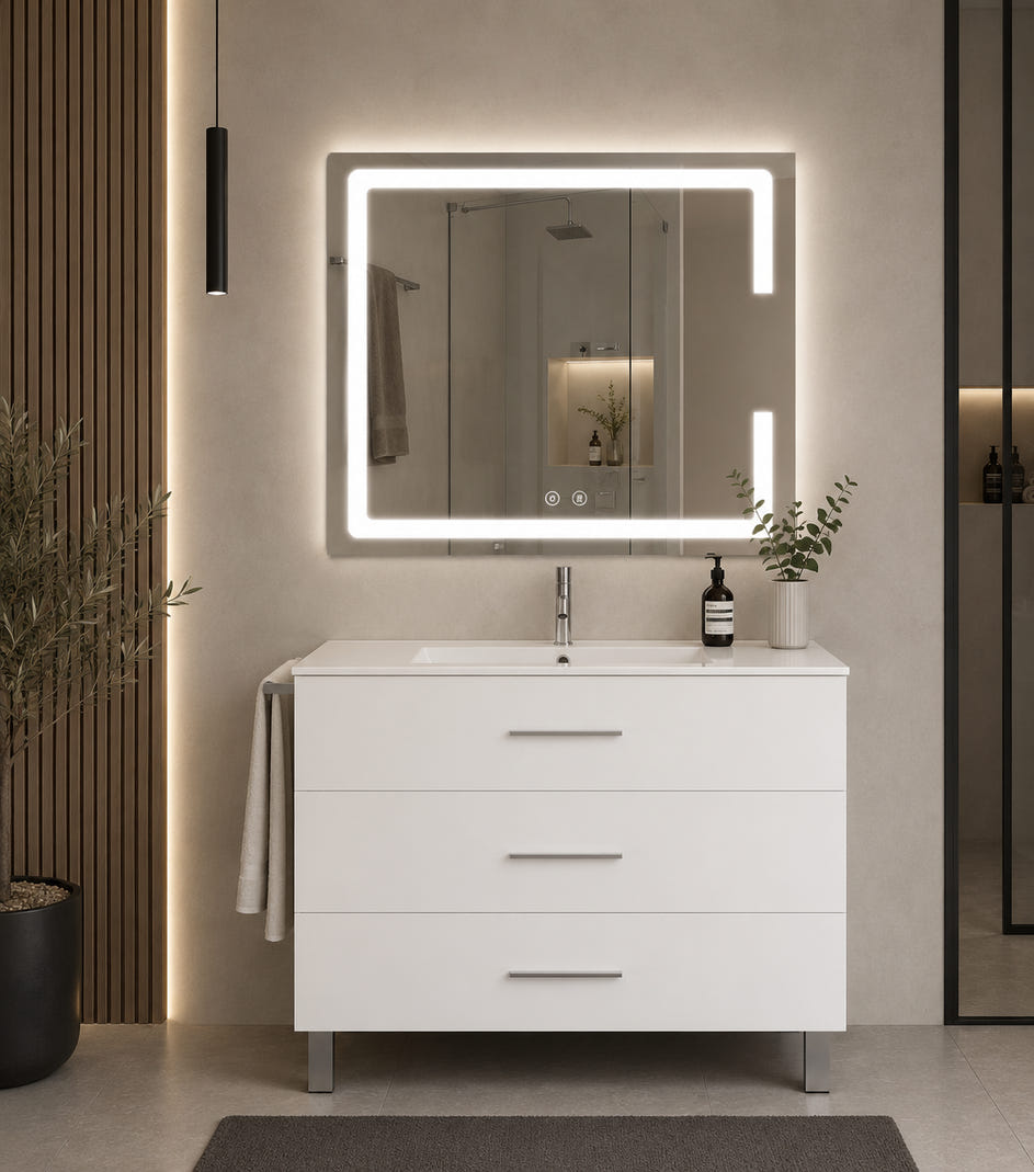 Mueble de baño con lavabo ribera sin espejo 120x45 cm 1 seno blanco