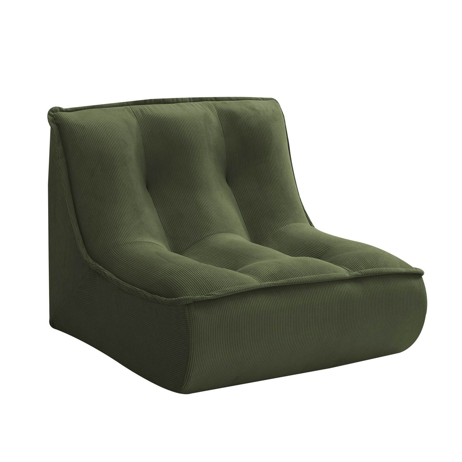 Oviala - sillón de tela verde 90 x 80 x 70 cm