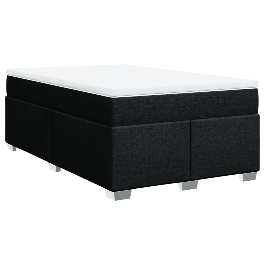 vidaXL cama box spring con colchón tela negro 120x200 cm